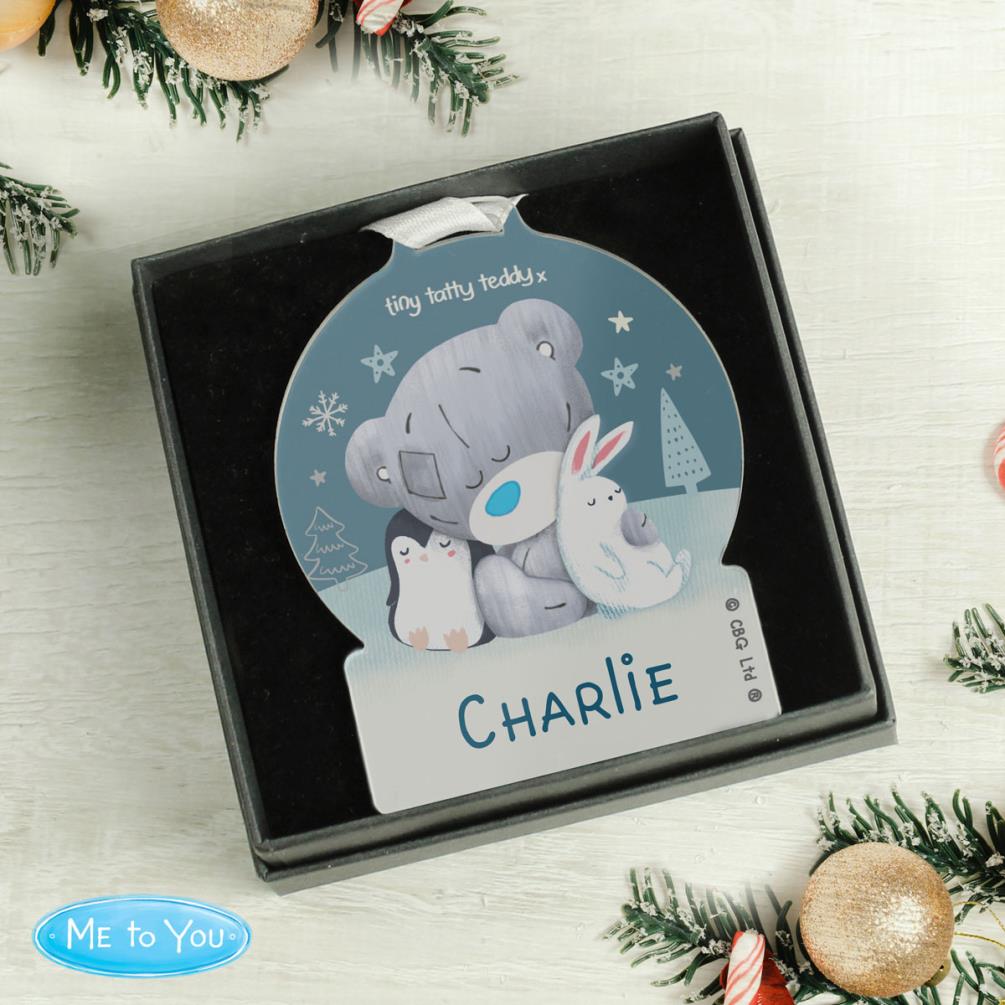 Personalised Winter Explorer Me to You Acrylic Snow Globe Decoration Extra Image 2